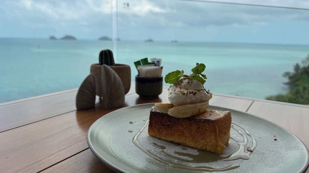 Lauren's coconut French toast with caramelised banana and maple cream