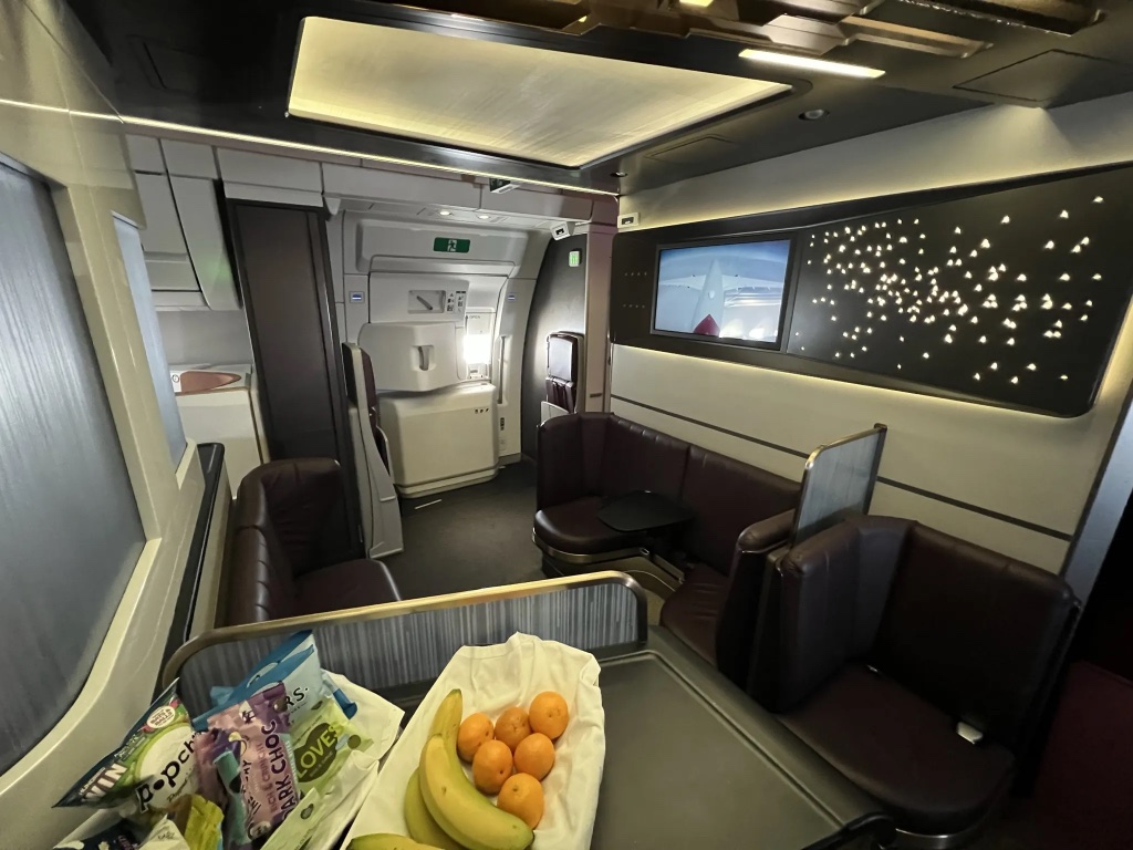 The Loft — Virgin's mid-cabin social space on the A350