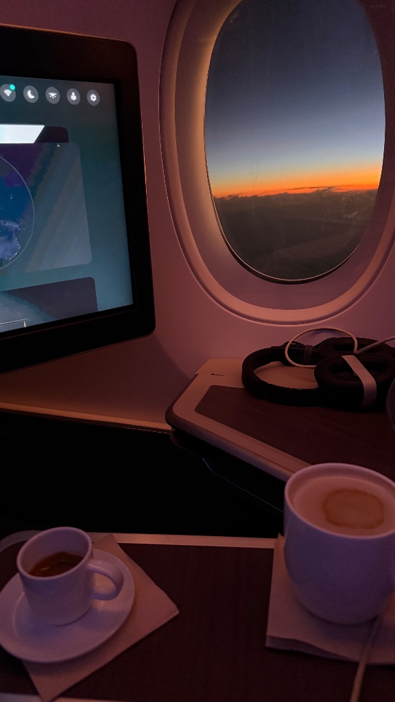 Main course — served 45 minutes after take-off
