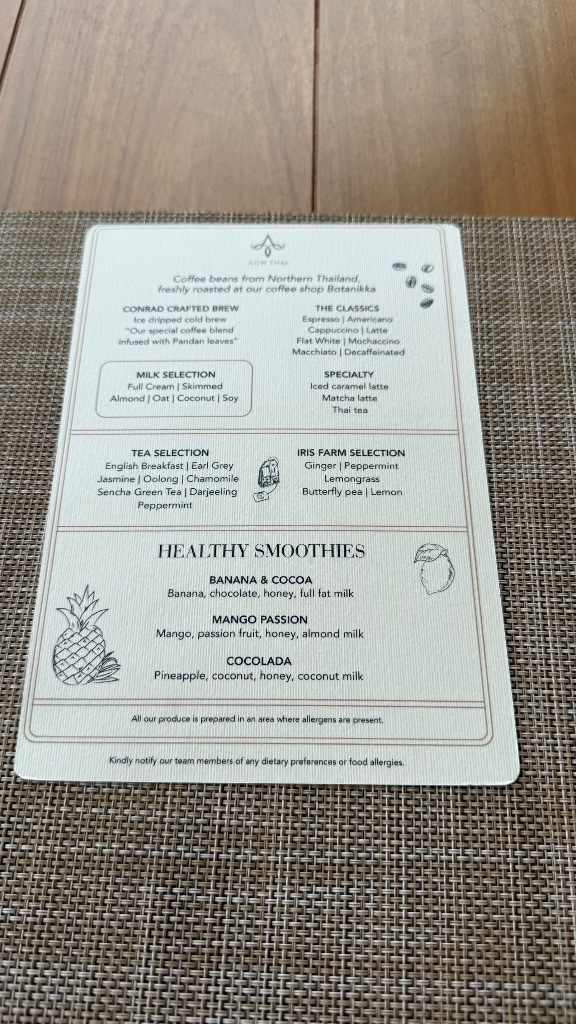 breakfast menu