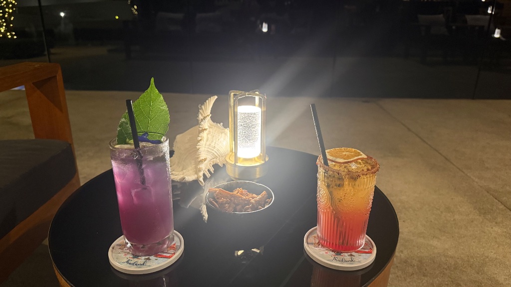Late-night cocktails and  butterfly pea and lychee, chilli-salt tequila sour