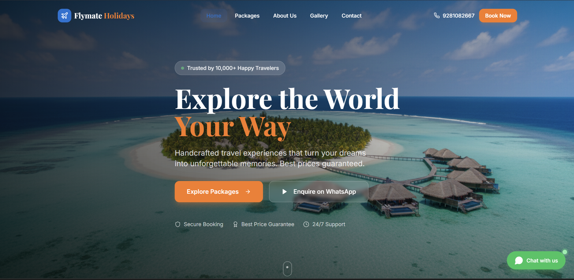 Flymate Travel CMS template preview