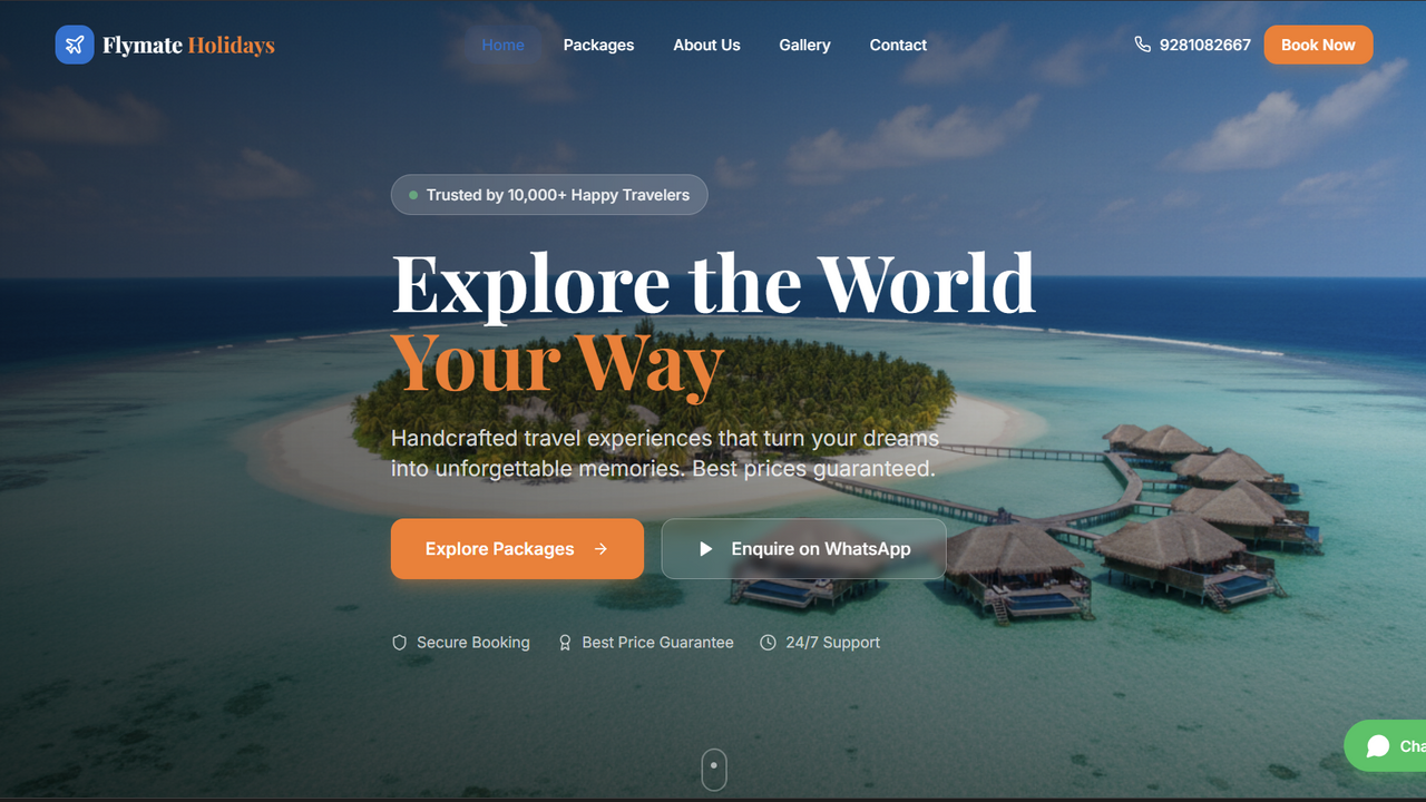 Flymate Travel CMS template preview