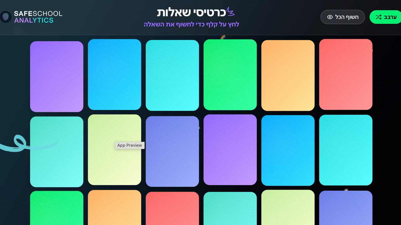כרטיס פתוח- תבנית template preview