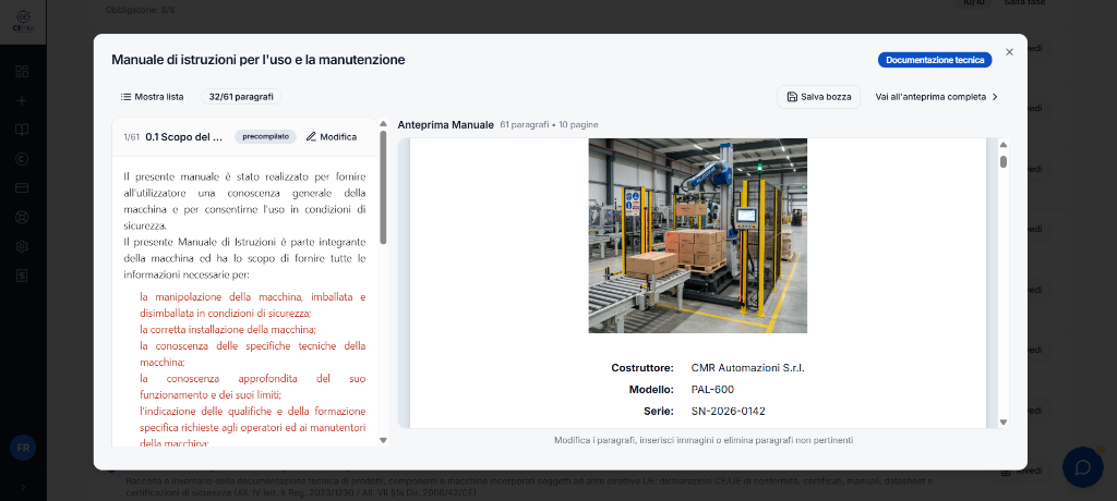 Redazione guidata del Manuale di Istruzioni