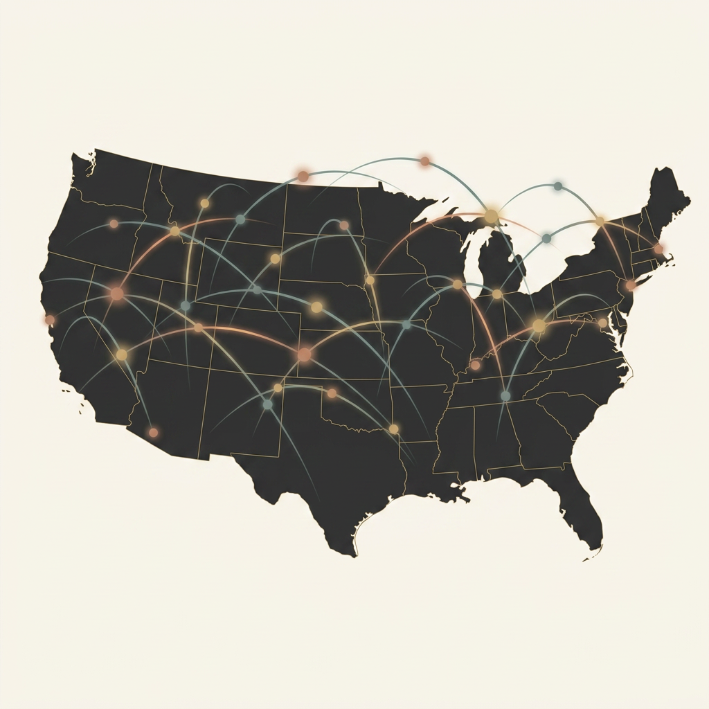 US map showing HER Campaign's nationwide network
