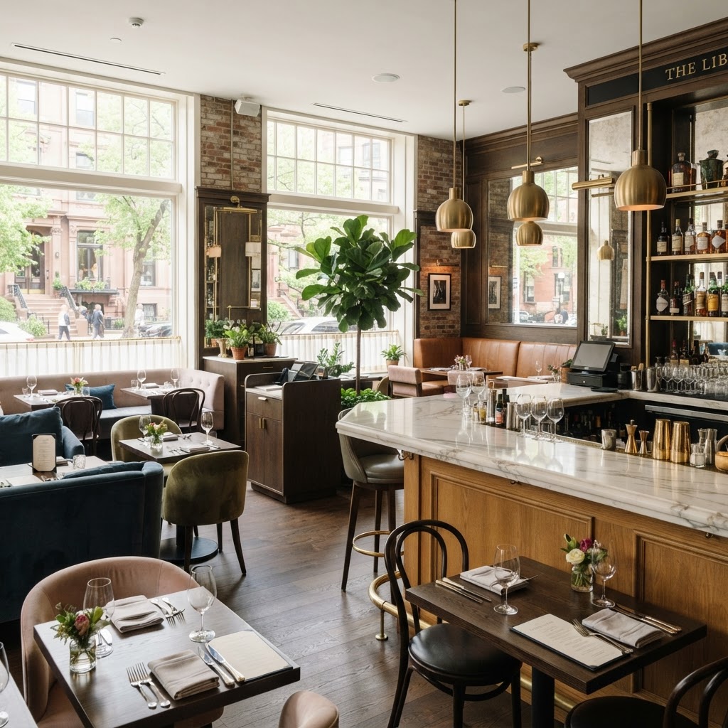 Boutique luxury restaurant interior in Boston