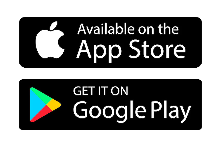 Available on App Store and Google Play
