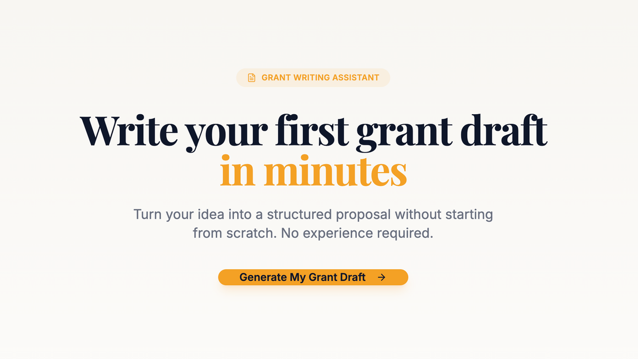 GrantWriter AI template preview