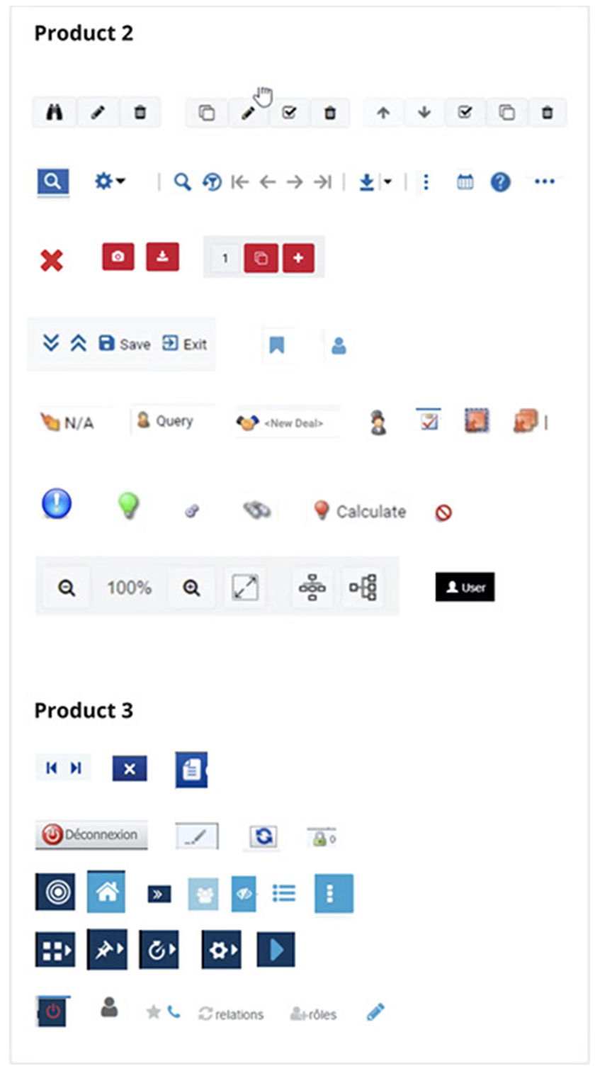 Icons used across three SBS products 2
