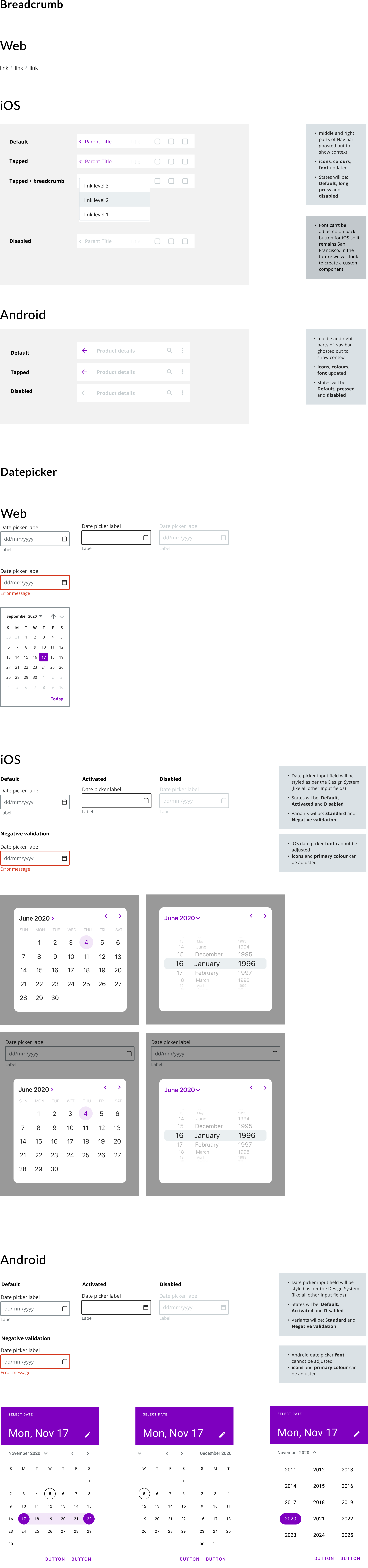 Notification behaviour