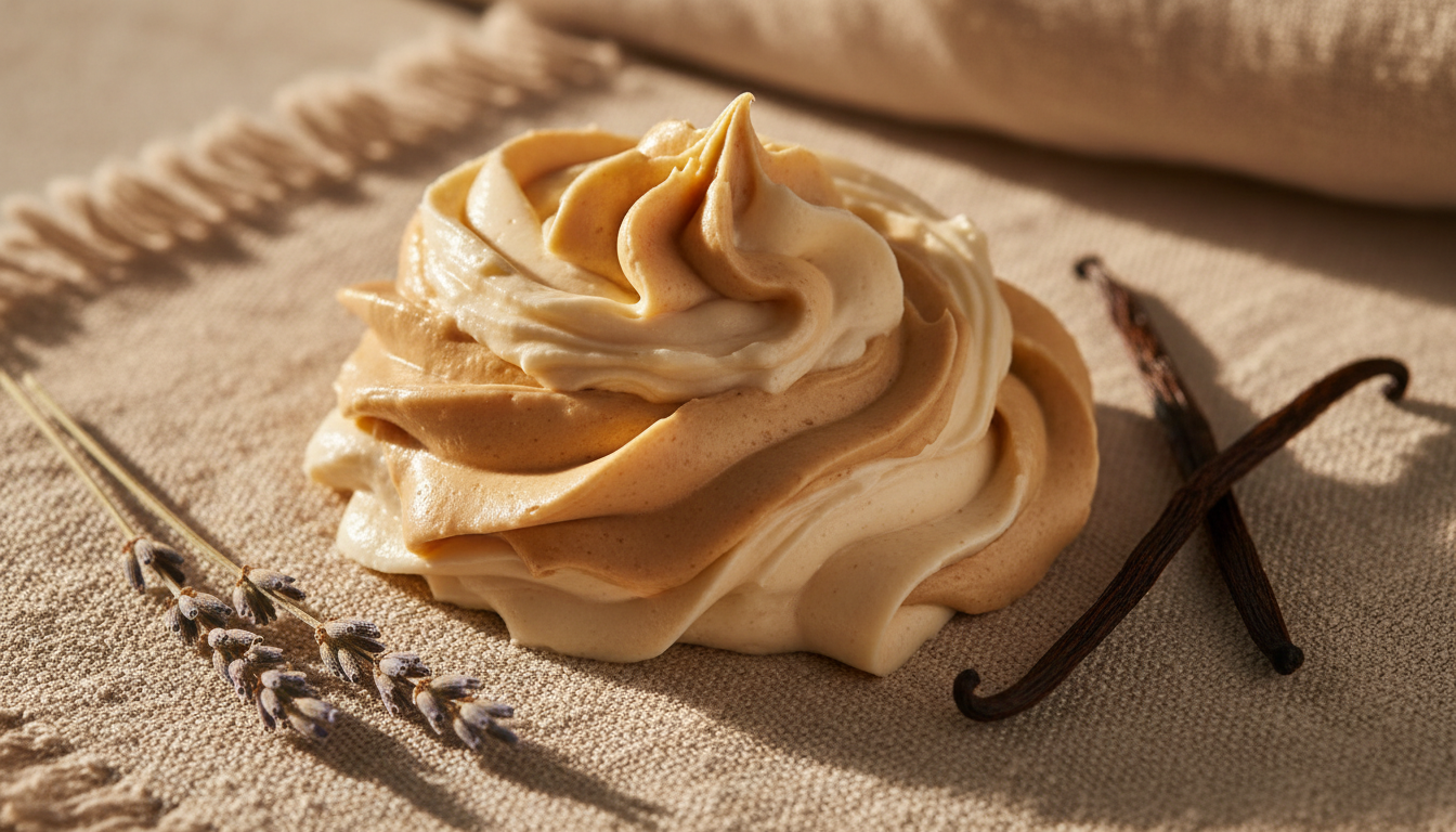 Whipped body butter macro texture