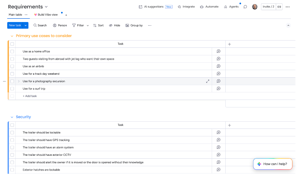 Requirements documentation — 1