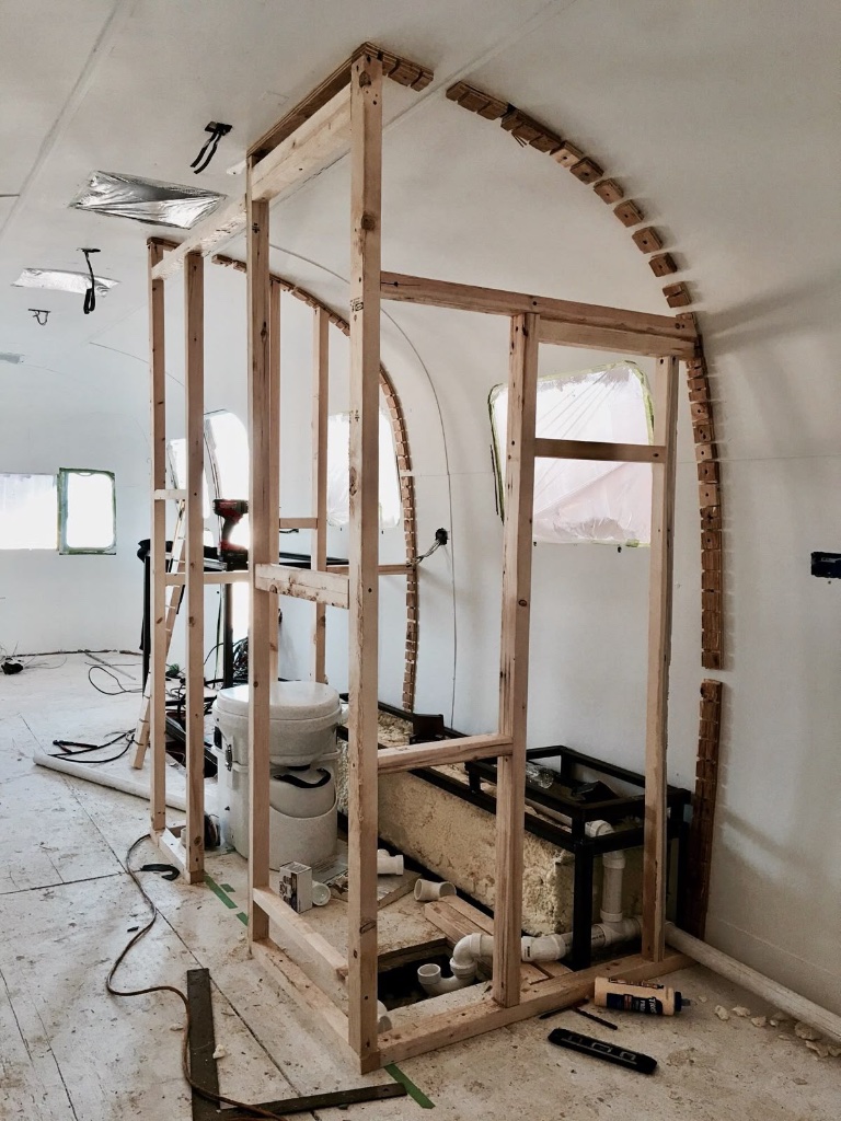 Typical airstream wooden framing