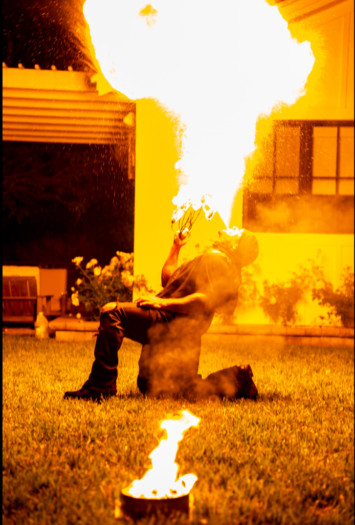 Fire show at Kosher Hibachi LA event