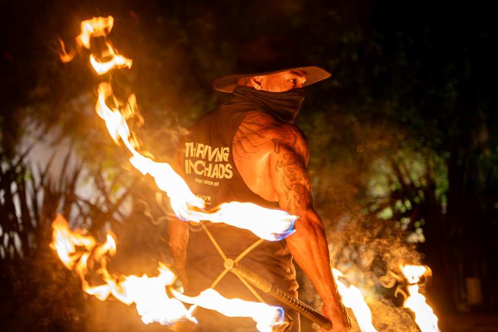 Fire show performer
