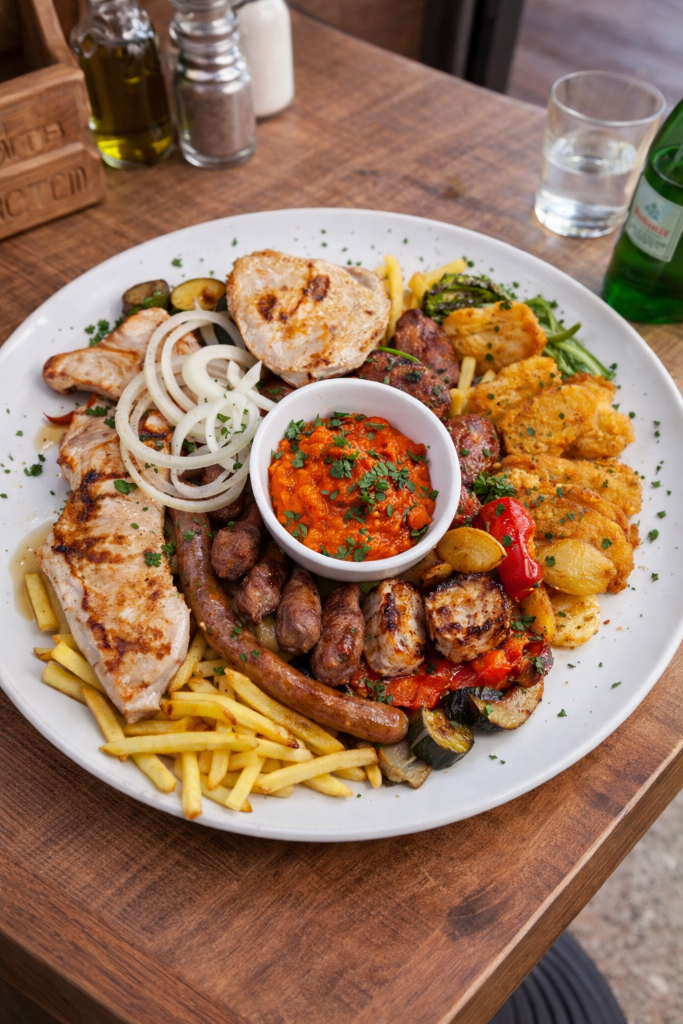 Meat platter Da Toni Ivan restaurant Porec Croatia grill