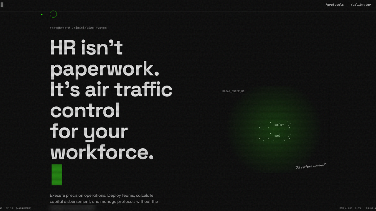 HRS Landing page template preview
