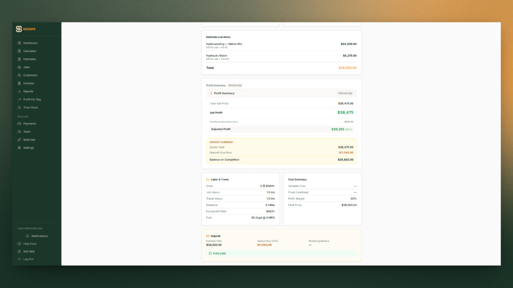 SeedOps Estimate Builder
