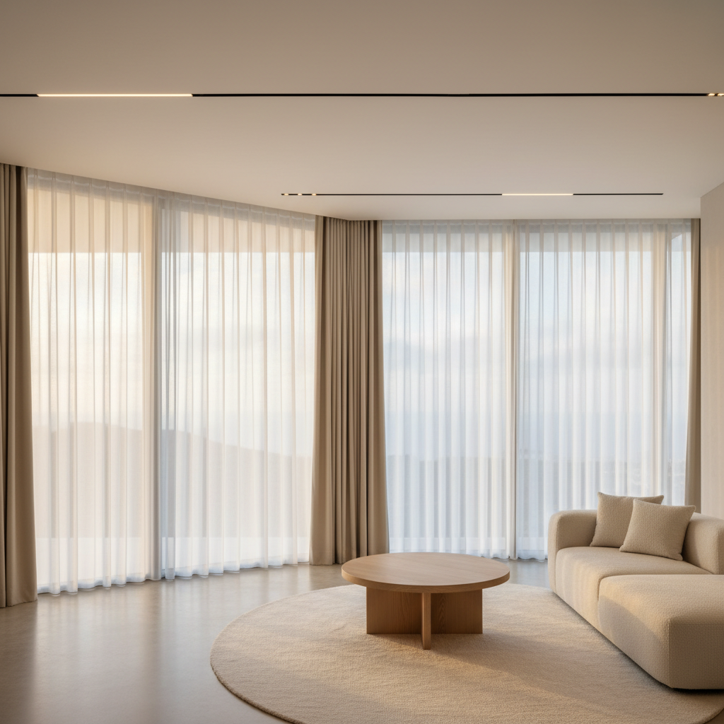 Luxury interior with premium window treatments
