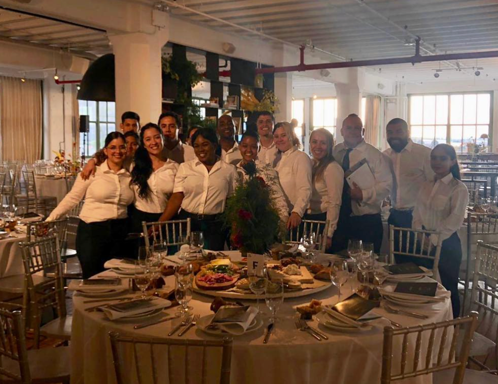 Professional event staff at a gala