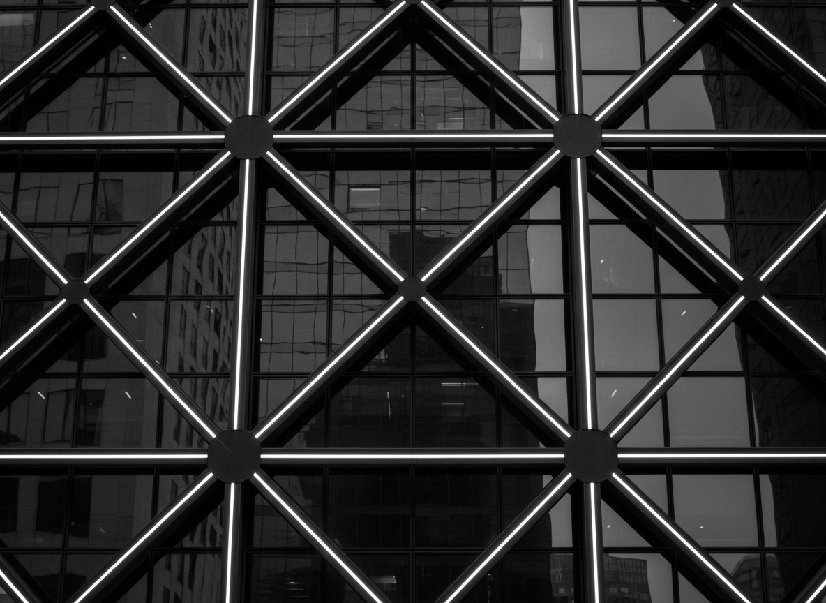 Modern architectural steel and glass structure