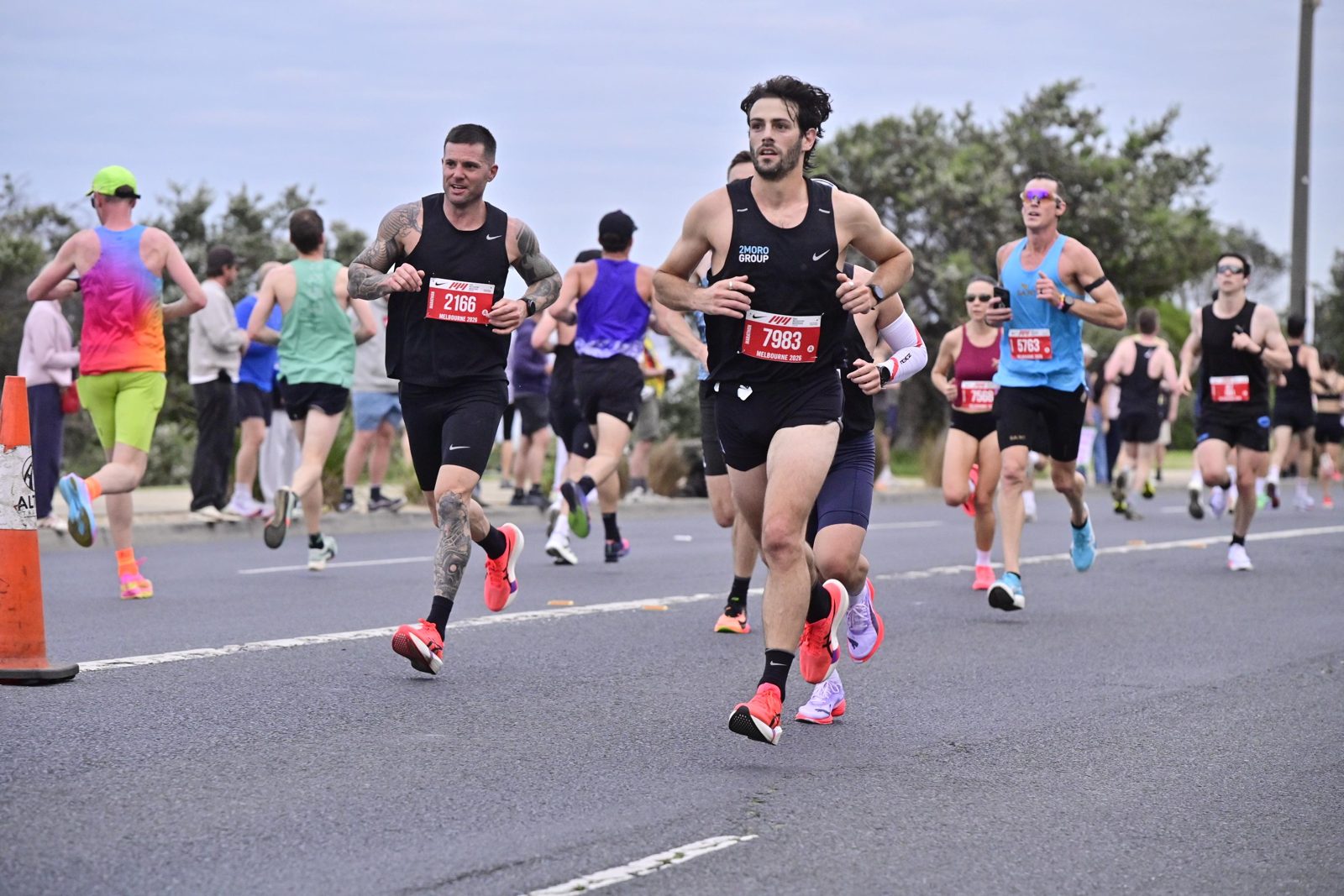 Gene Convery running with a pack of runners