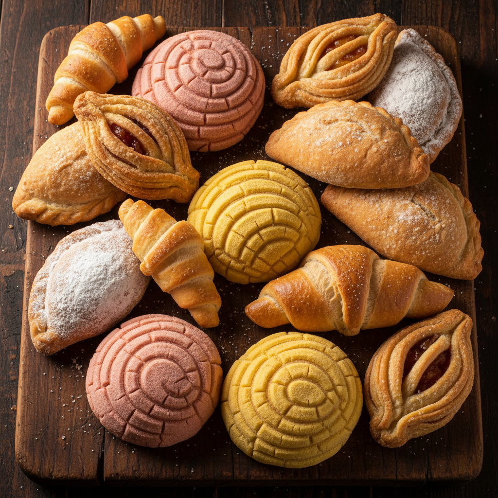 Variedad de pan dulce mexicano