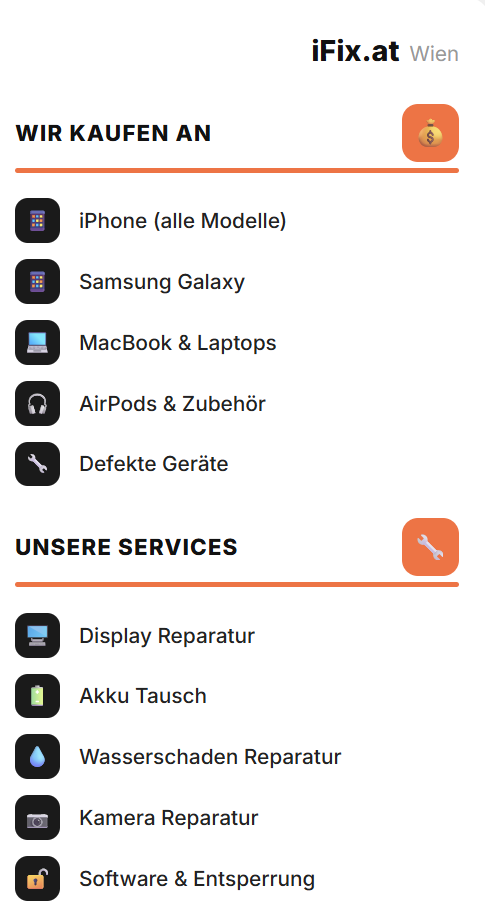 iFix.at Leistungen und Ankauf