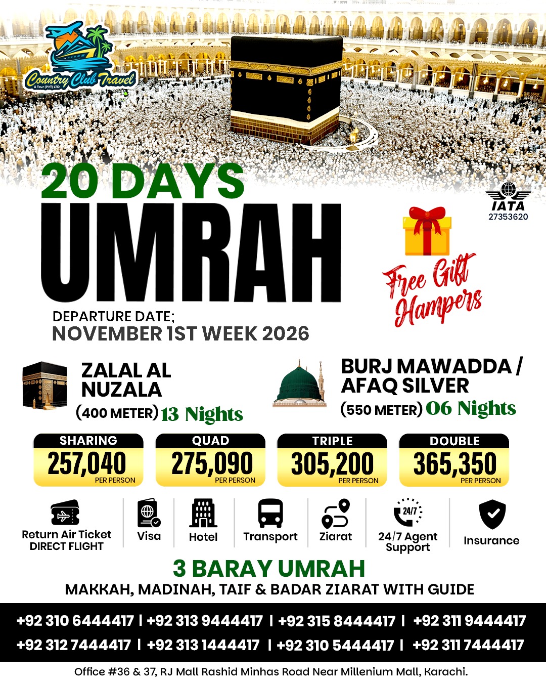 20 Days Umrah - Zalal Al Nuzala - Umrah packages from Karachi