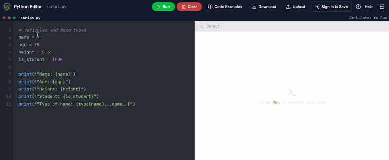 Python Editor preview