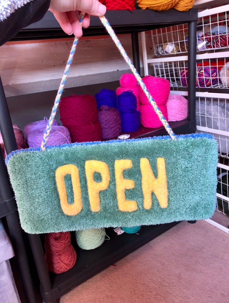Handmade OPEN sign