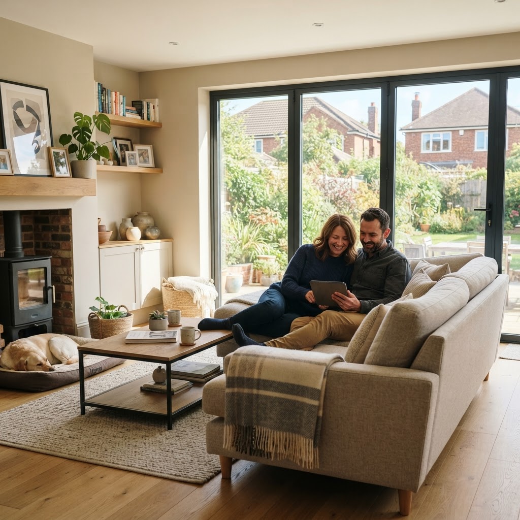 Couple in a contemporary UK home