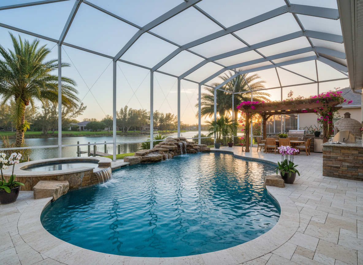 Riverside inspired luxury pool, Ellenton FL