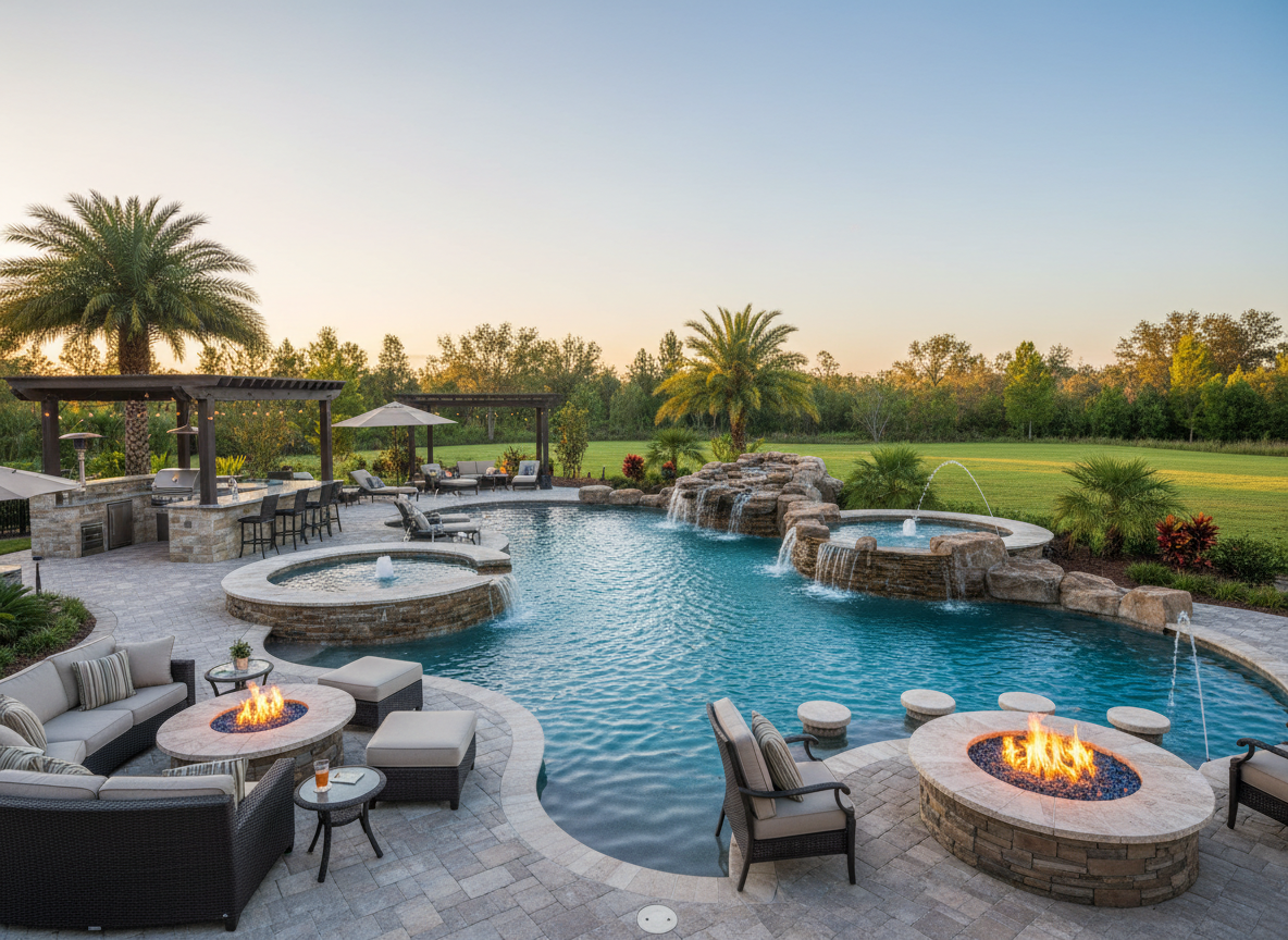 Large lot luxury pool, Wimauma FL