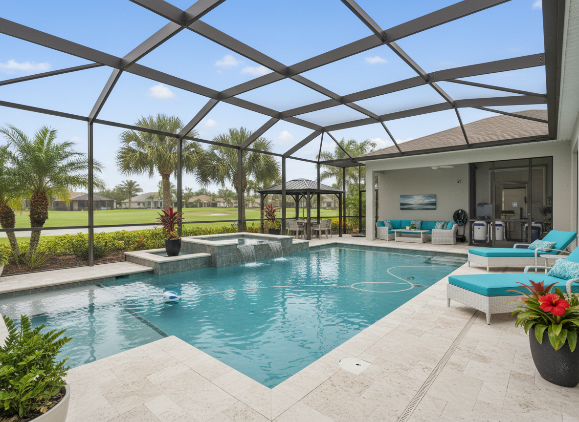 Low-maintenance saltwater pool, Sun City Center FL