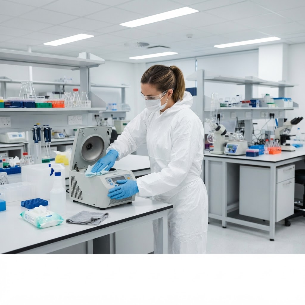 Laboratory deep cleaning and shutdown cleaning by SalusGuard Solutions
