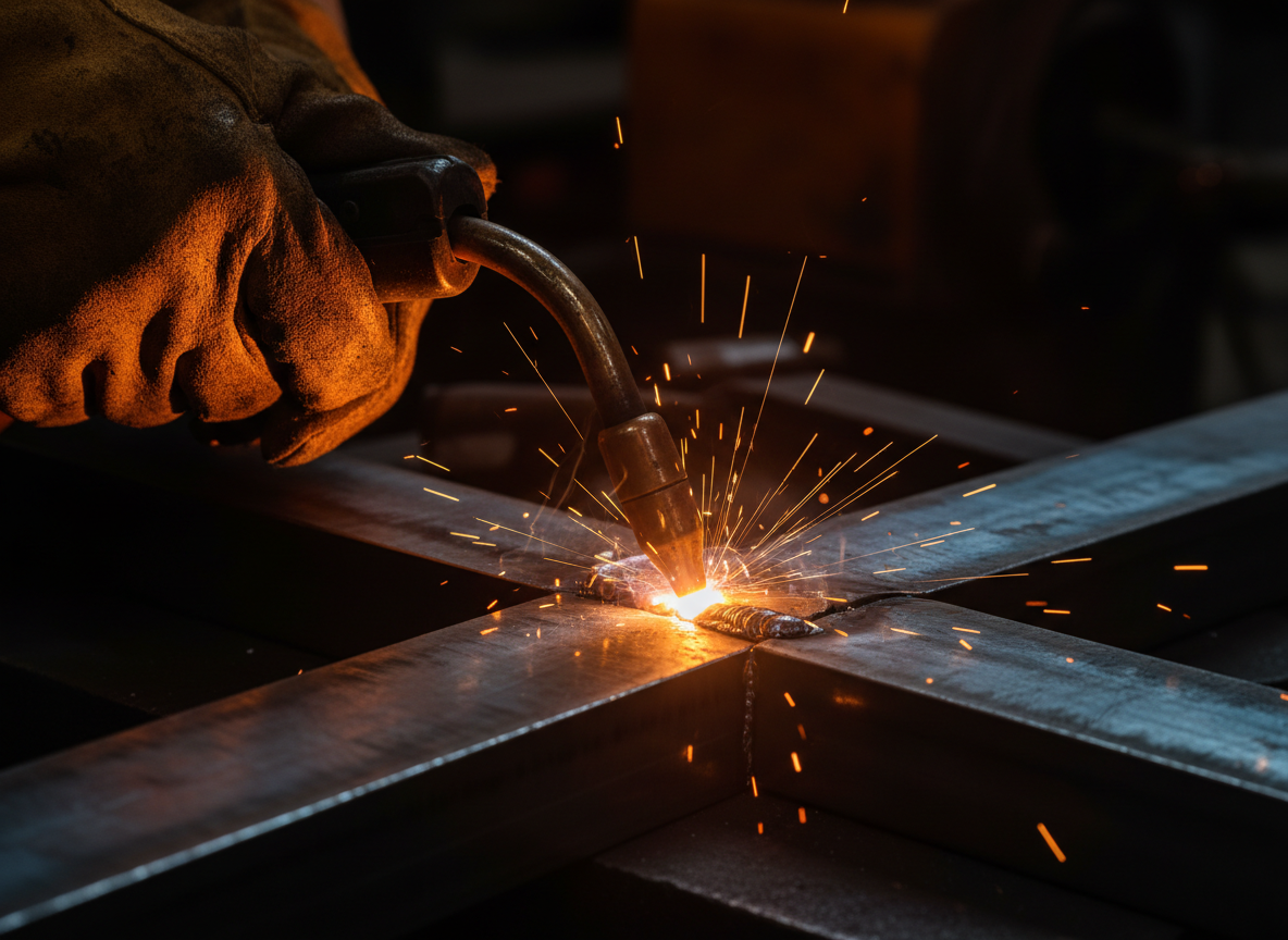 Welding in progress at Makeology workshop