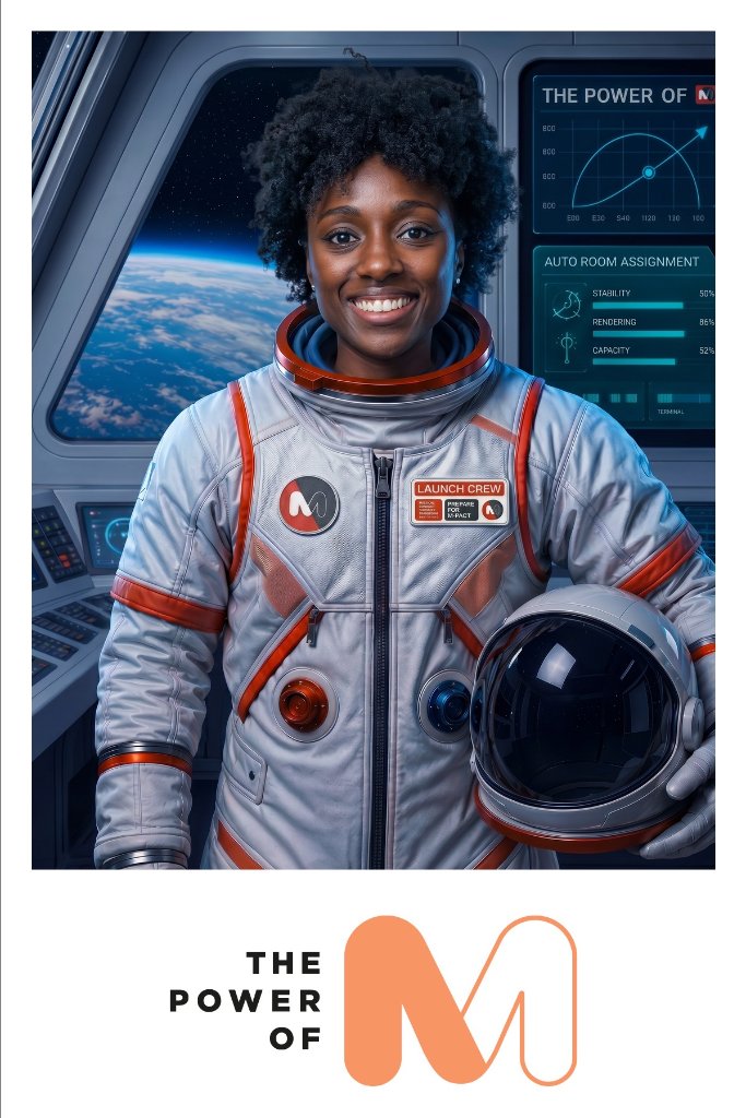 Marriott Launch Activation — female astronaut portrait