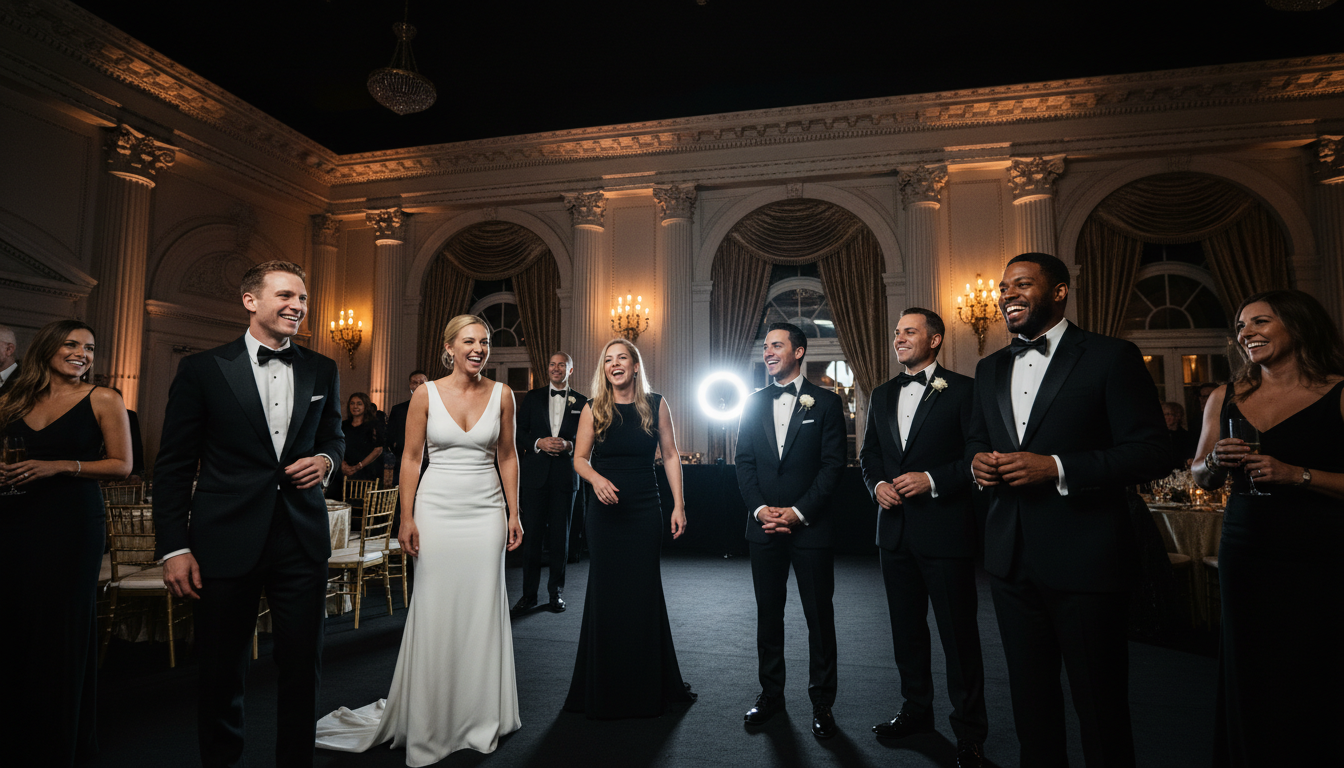 Glamorous gala event with professional photo booth in Washington DC