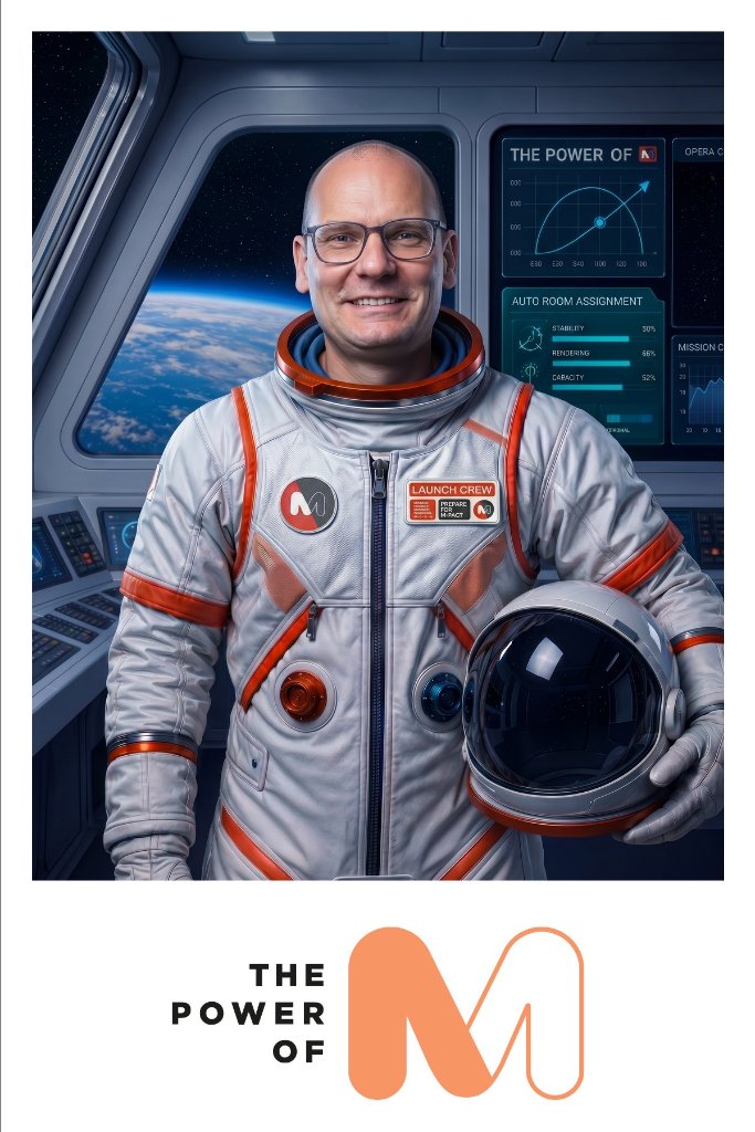 Marriott Launch Activation — Mission Crew astronaut portrait