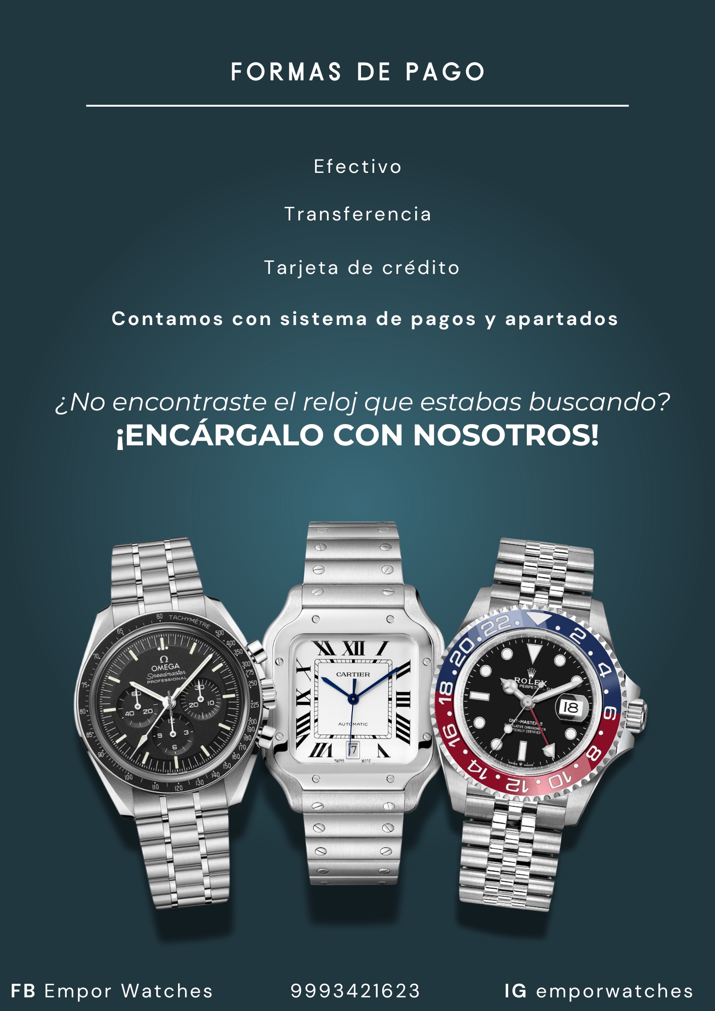 Formas de pago — Émpor Watches