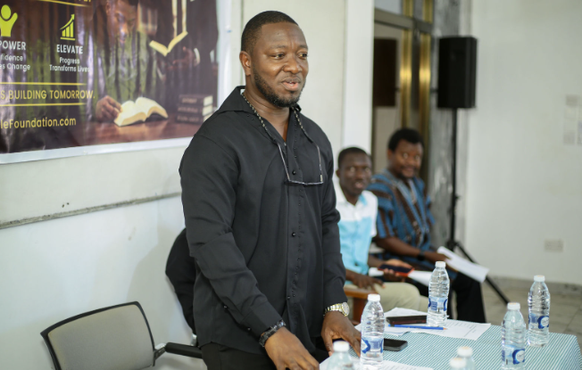 The President of the College delivers his address at the Buckle Foundation donation ceremony. — Buckle Foundation donation ceremony