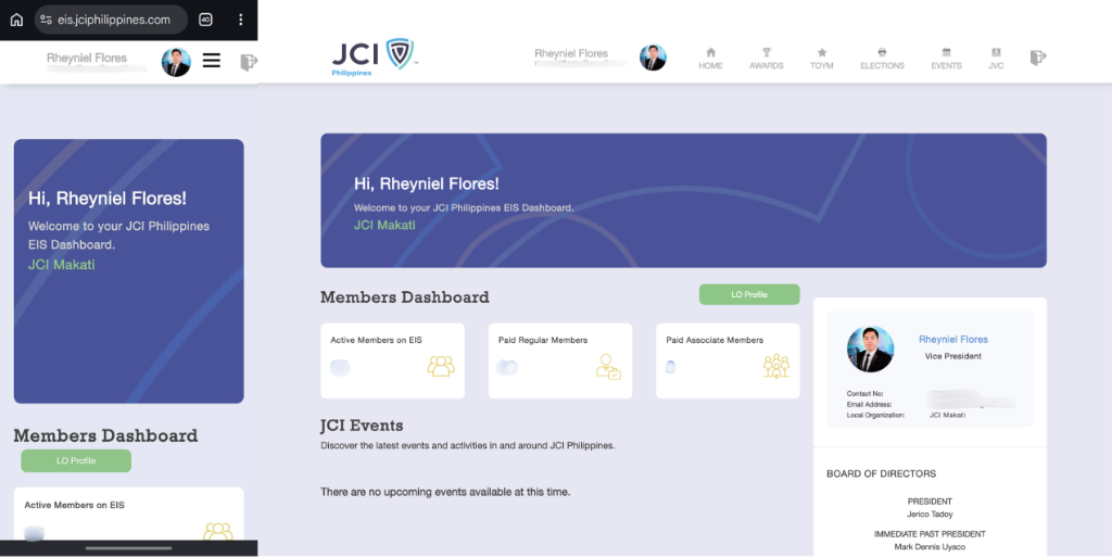Sample JCI EIS screenshot showing acceptable web and mobile views