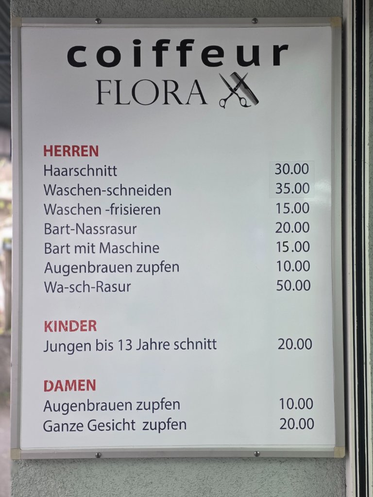 Unsere Preisliste