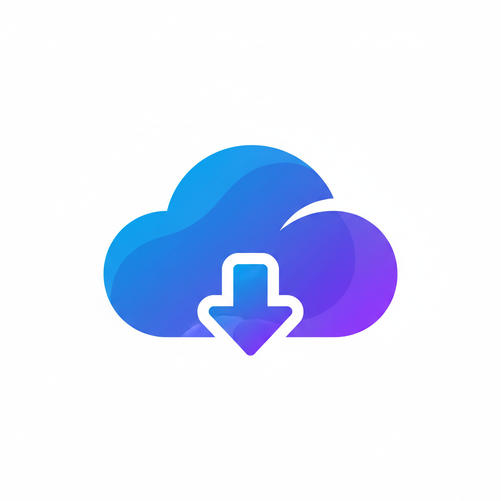 Cloud storage and download concept illustration