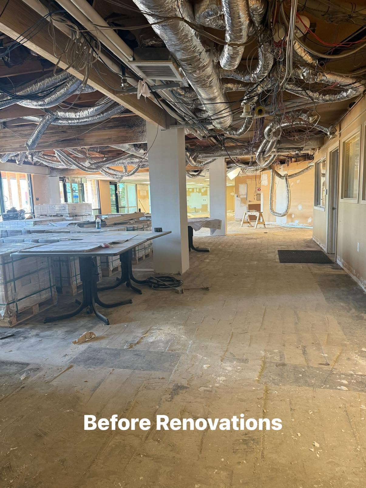 Open floor during construction