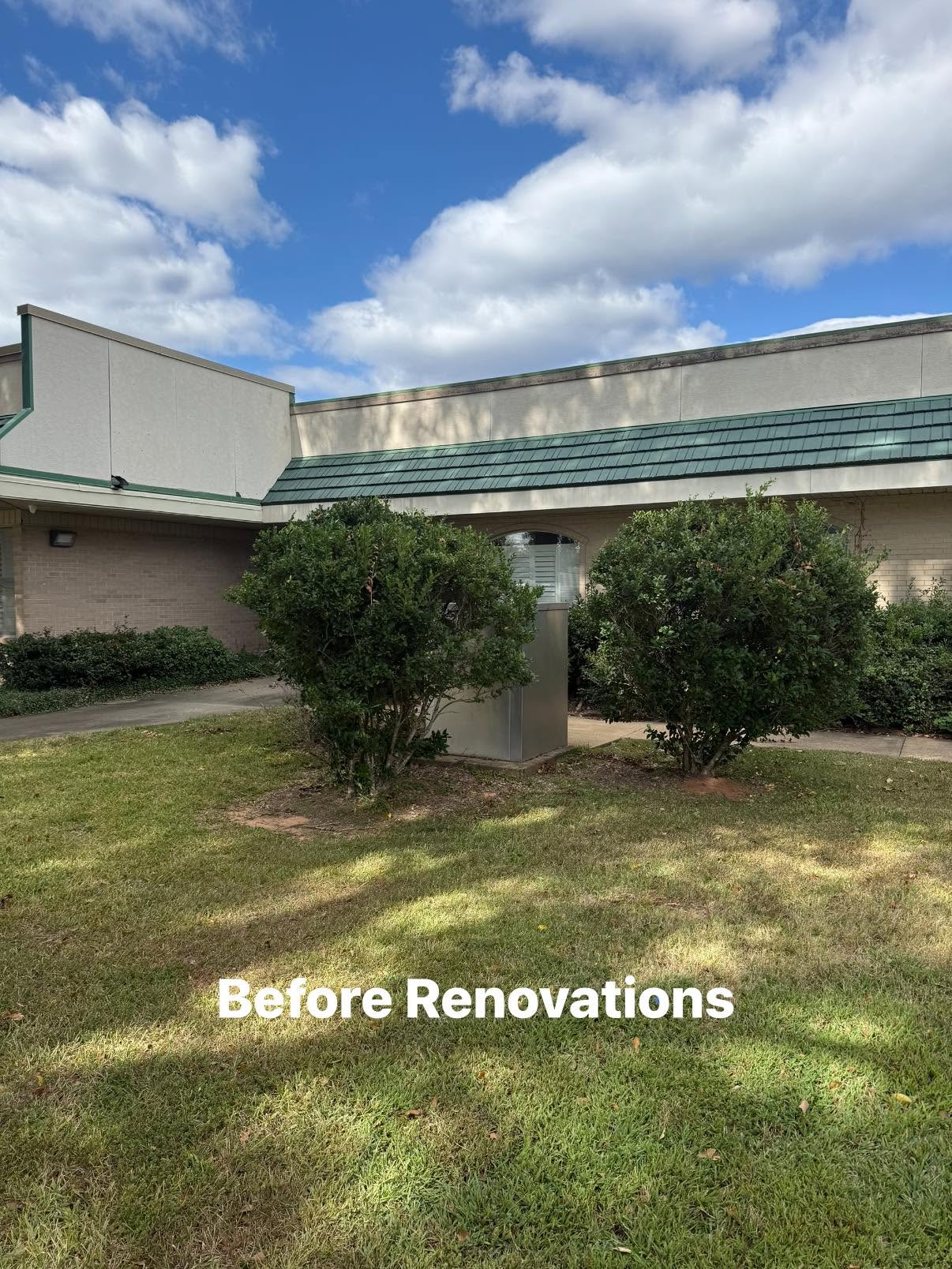 Existing entrance and landscaping