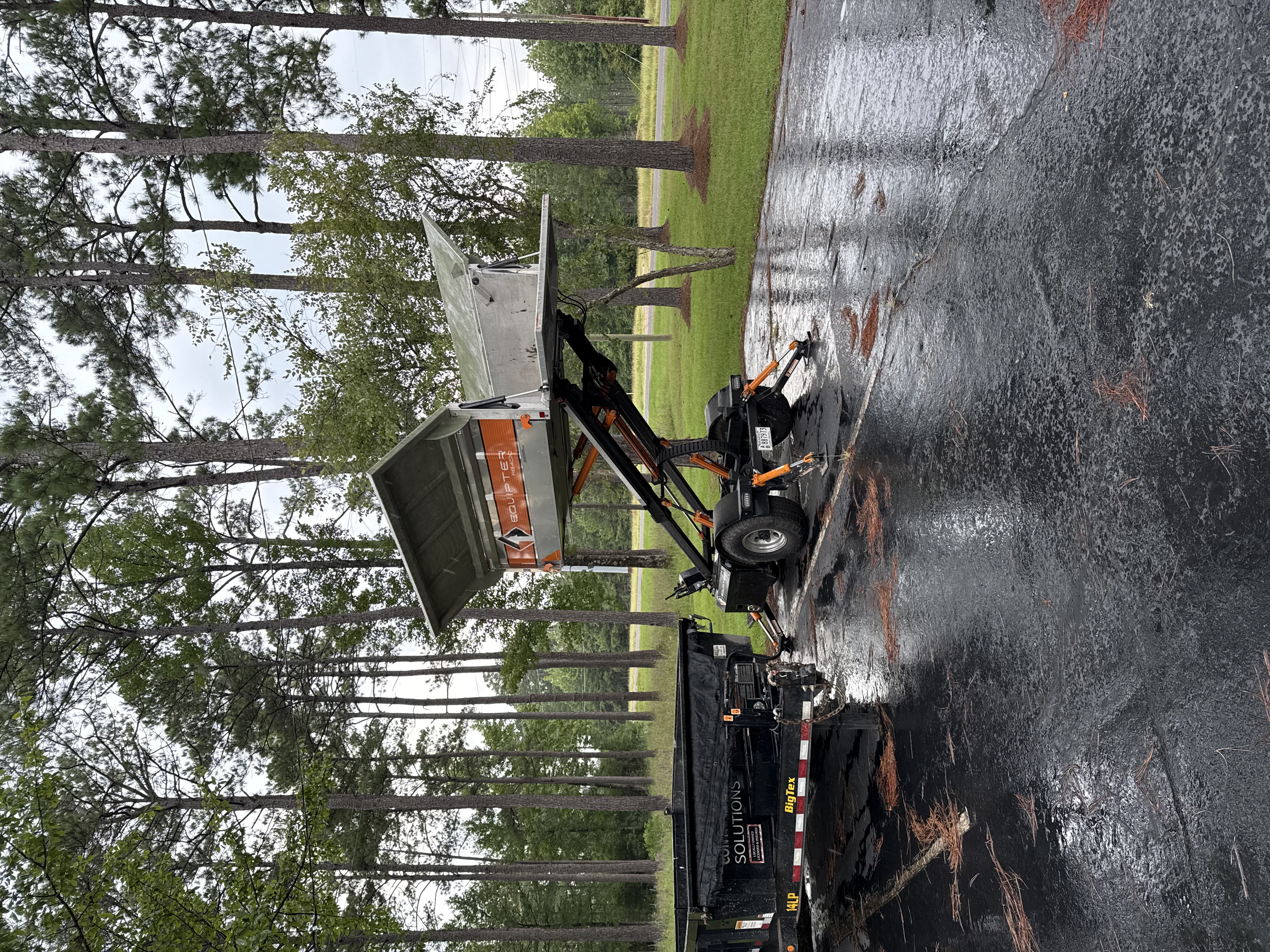 Equipter RB4000 staged on site with BigTex 14LP trailer