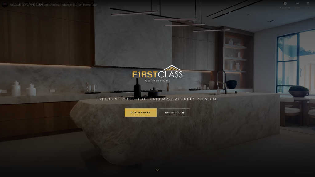 First Class Conversions website - Luxury Construction - custom web design by T1 Media